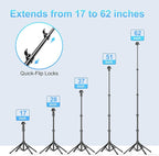 Fugetek 62" Professional Cell Phone Tripod, Ultra Stable 4 Leg Design, 100% All - Image 4