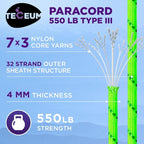 TECEUM Reflective Paracord Rope 1000 – 1000ft/200ft/100ft/50ft – 40+ Colors – - Image 3