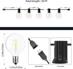 GPATIO Outdoor String Lights, 50FT G40 Bulbs Shatterproof Patio Lights - Image 6