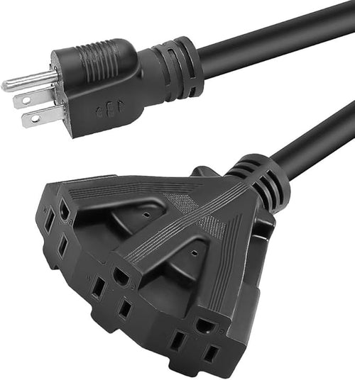 15FT 12/3 Outdoor Extension Cord, Heavy Duty 3-Outlet SJTW Indoor/Outdoor by Mshyet