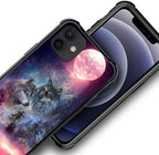 for iPhone 11 Case, Star Two Wolfs Howling Pattern Graphic Design Girl Boy Soft - Image 6