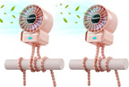2 Pack Multifunctional Portable Stroller Fan 4 Speed 6600rpm High Speed Usb by AaoLin