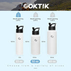 COKTIK 32oz Sports Water Bottle, Stainless Steel Water Bottle - Image 2
