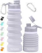 Nefeeko Collapsible Water Bottle, 26oz Silicone Foldable Water Bottles by Nefeeko