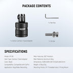 NEEWER Action Camera Tripod Mount Adapter Compatible - Image 7
