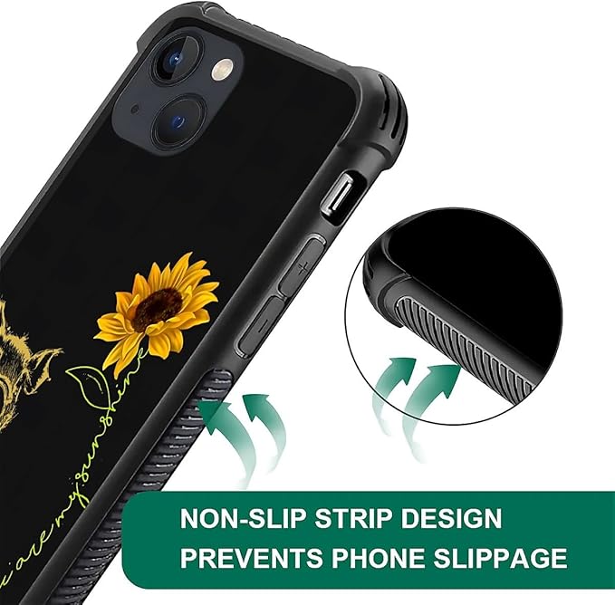 for iPhone 14 Case, Pig Sunflower Yellow Sunshine Pattern Graphic Design Girl - Image 6