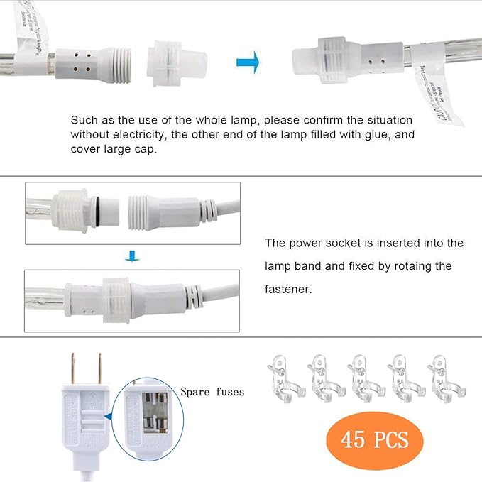 150ft LED Rope Lights Outdoor, 1080 LED Connectable and Flexible Tube Lights - Image 6