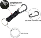 BRAVESHINE Paracord Keychain Carabiner Clip, D Ring Lanyard Hanger Stroller Hook - Image 3