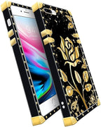 Compatible with iPhone 8 7 SE Case, Shine Gold Rose Luxury Golden Decoration - Image 2