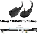 FIRMERST 1875W 14 Gauge Flat Plug Extension Cord 10 ft 15A Black - Image 2