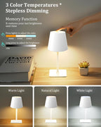 Fizrice Cordless Table Lamp Rechargeable Lamps: 6000mAh Battery Operated Table - Image 5