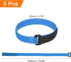 MECCANIXITY 5Pcs Reusable Battery Tie Down Straps, 0.8x20" Blue Nylon - Image 2