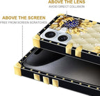 Compatible with iPhone 16 Plus Case, Sunflower Diamonds Leather Luxury Golden - Image 6