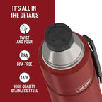 THERMOS Stainless King Vacuum-Insulated Beverage Bottle, 40 Ounce, Rustic Red - Image 4