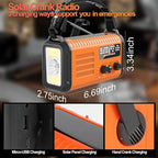 20000mAh Weather Radio NOAA/AM/FM, Emergency Radio Hand Crank Solar Flashlight - Image 3