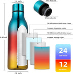 BJPKPK Insulated Water Bottles, 18 oz Stainless Steel Metal Water Bottle - Image 3