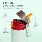 POWCAN 18 oz Travel Water Bottle: 2-in-1 Push-Button Spout & Quick-Flip Straw - Image 2