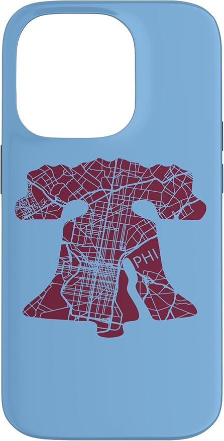 Philadelphia Street Map Liberty Bell Vintage Maroon Philly Case by Unknown