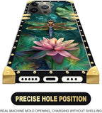 Compatible with iPhone 16 Pro Max Case, Colourful Dragonfly Pink Lily Pads - Image 5