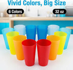 AOYITE Large Plastic Cups Reusable - 32 oz Water Tumblers Unbreakable Drinking - Image 2