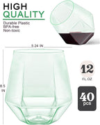 Maaacute 40 Pack Plastic Stemless Wine cocktail Whiskey Champagne Glasses - Image 2