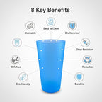 AOYITE Large Plastic Cups Reusable - 32 oz Big Drinking Cups set of 8 - BPA - Image 3