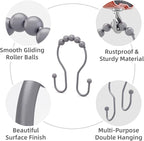 Bathway Shower Curtain Hooks, Shower Curtain Rings Rust Proof Double Hook - Image 2