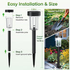 Outdoor Solar Lights for Yard 8 Pack, Solar Pathway Lights Waterproof 6000K - Image 4