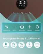 TriPole Foldable Standing Fan 12" Portable Rechargeable Battery Pedestal Fan - Image 4