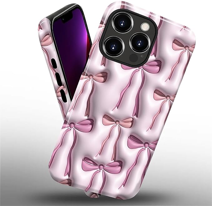 for iPhone 13 Pro Case, HL2 Abstract Ribbons Bows Hybrid 2 Layer Hard Shell - Image 2