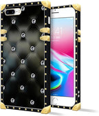 Compatible with iPhone 8 Plus 7 Plus Case, Shiny Black Sofa Crystal Luxury - Image 2