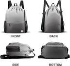 Drawstring Backpack with Mesh Pockets String Gym Bag Sackpack Sandproof Water - Image 6