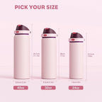 POWCAN 24 oz Stainless Steel Water Bottle: 2-in-1 Push-Button Spout & - Image 8