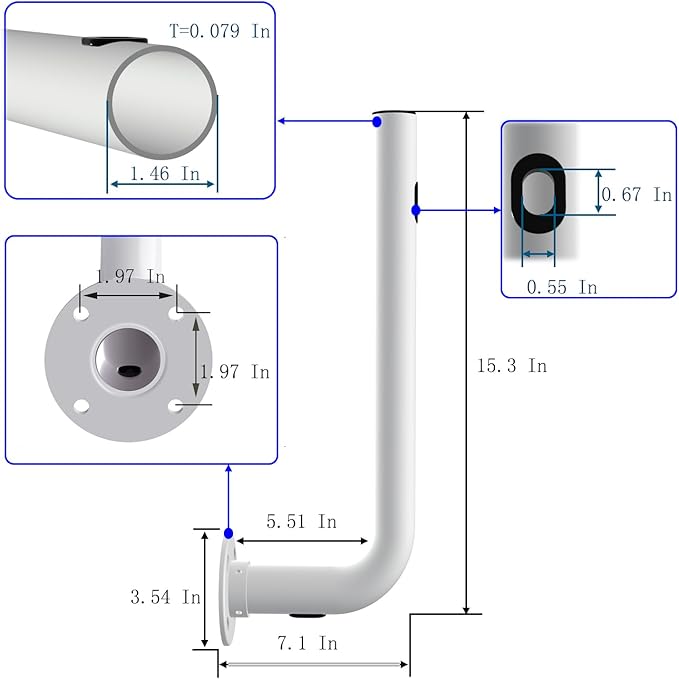 Pole Mount, Electronics Pole for Outside Home Antenna Installation, 15inch - Image 3
