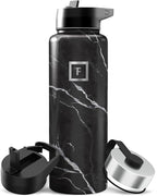 IRON °FLASK Camping & Hiking Hydration Flask - 40 oz Black Marquina by IronFlask