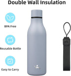 Insulated Water Bottle with Strap, 18 oz Double Wall Stainless Steel Vacuum - Image 3