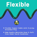Indoor Outdoor Extension Cord 15 FT, 16/3 SJTW Weatherproof Green Electrical - Image 4