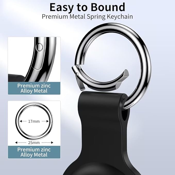 Compatible with AirTag Holder Case Keychain 2 Pack, - Image 4