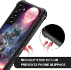 for Samsung Galaxy S21 Plus Case, Star Two Wolfs Howling Pattern Graphic Design - Image 5