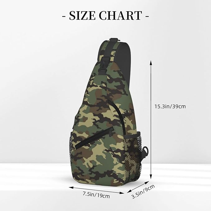 Camo Crossbody Sling Bags for Men Classic Green Brown Black Colors Camouflage - Image 2