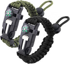 ZHIYE Survival Paracord Bracelet Flint Fire Starter Scraper Compass Wilderness by ZHIYE