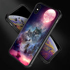 for iPhone Xs Max Case, Star Two Wolfs Howling Pattern Graphic Design Girl Boy - Image 5