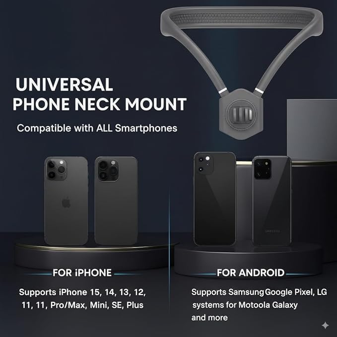Neck Mount for Phones, Hands Free POV/Vlog Filming, Neck Cell Phone Holder for - Image 6