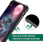 for iPhone Xs Max Case, Star Two Wolfs Howling Pattern Graphic Design Girl Boy - Image 7