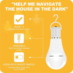 Neporal A19 Rechargeable Light Bulbs, Socket Rechargeable Emergency Light Bulb - Image 3