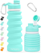 Nefeeko Collapsible Water Bottle, 26oz Silicone Foldable Water Bottles by Nefeeko