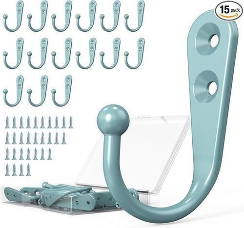 15 Pcs Black Wall Mounted Coat Hooks, Hanger Hook by PRIGVOT