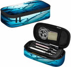 Sharks Pencil Case Organizer Ocean Sea Fish Light Blue Stationery Box Makeup - Image 7
