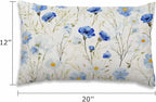 EKOBLA Watercolor Flowers Decorative Pillow Case Throw Pillow Covers Blue - Image 2