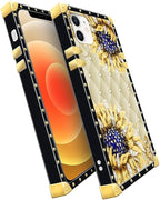 Compatible with iPhone 11 Case, Sunflower Diamonds Leather Luxury Golden - Image 3